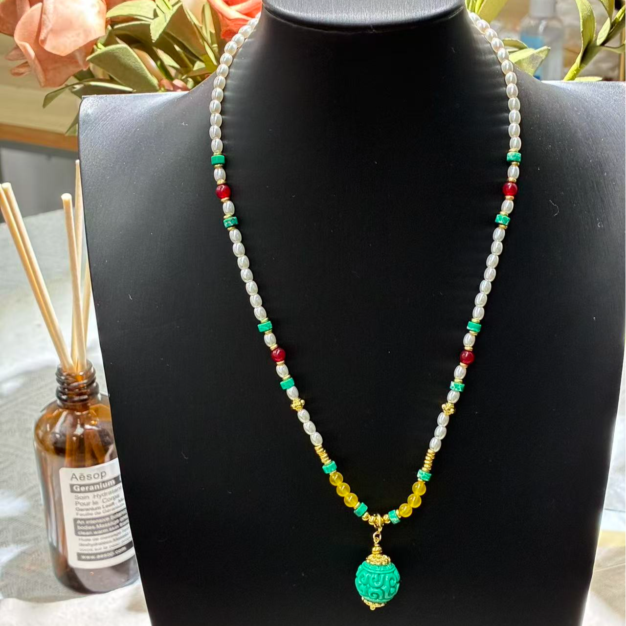 钛钢吊坠 原创设计款国风【青瑶】气质高级时尚百搭项链一-100966