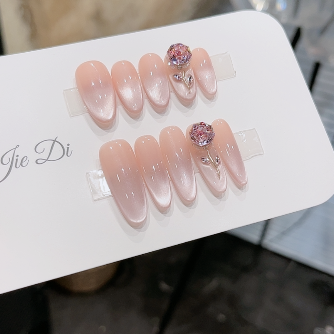 【玫瑰殿下】（十二片）穿戴美甲指甲贴裸色百搭东洲水晶成品BC102