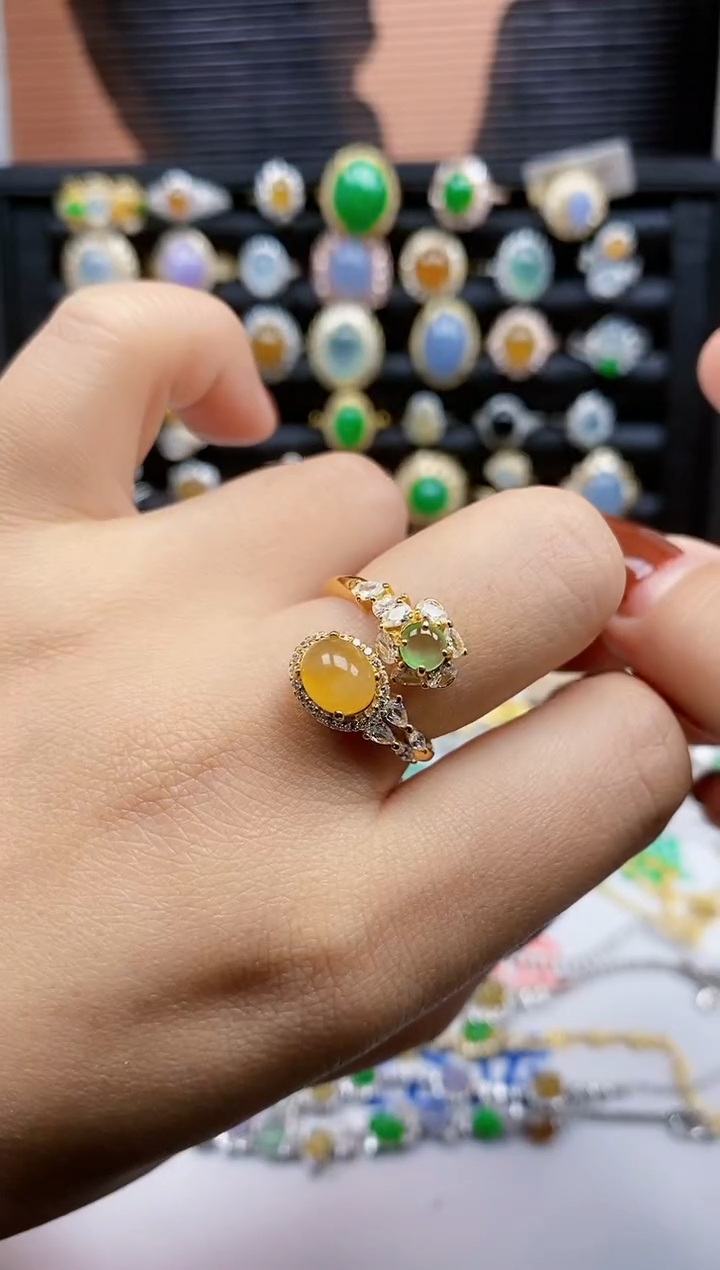 银S925镶嵌戒指翡翠415