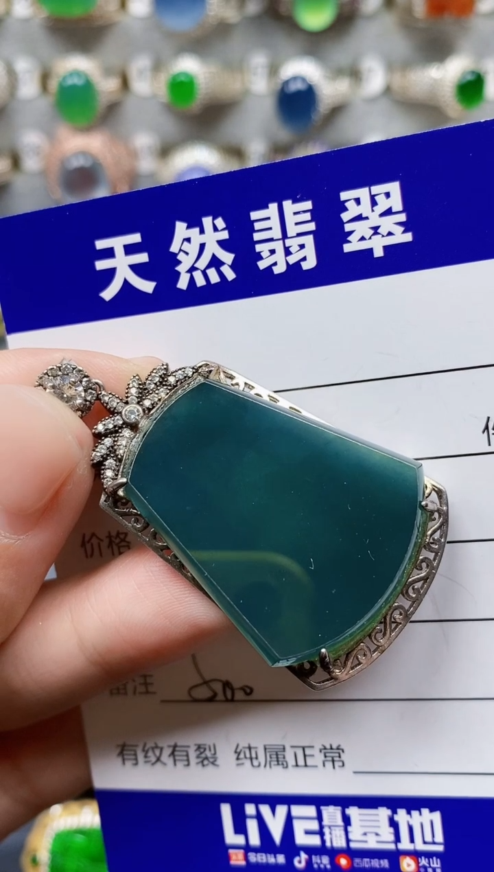 翡翠银S925镶嵌颈饰500