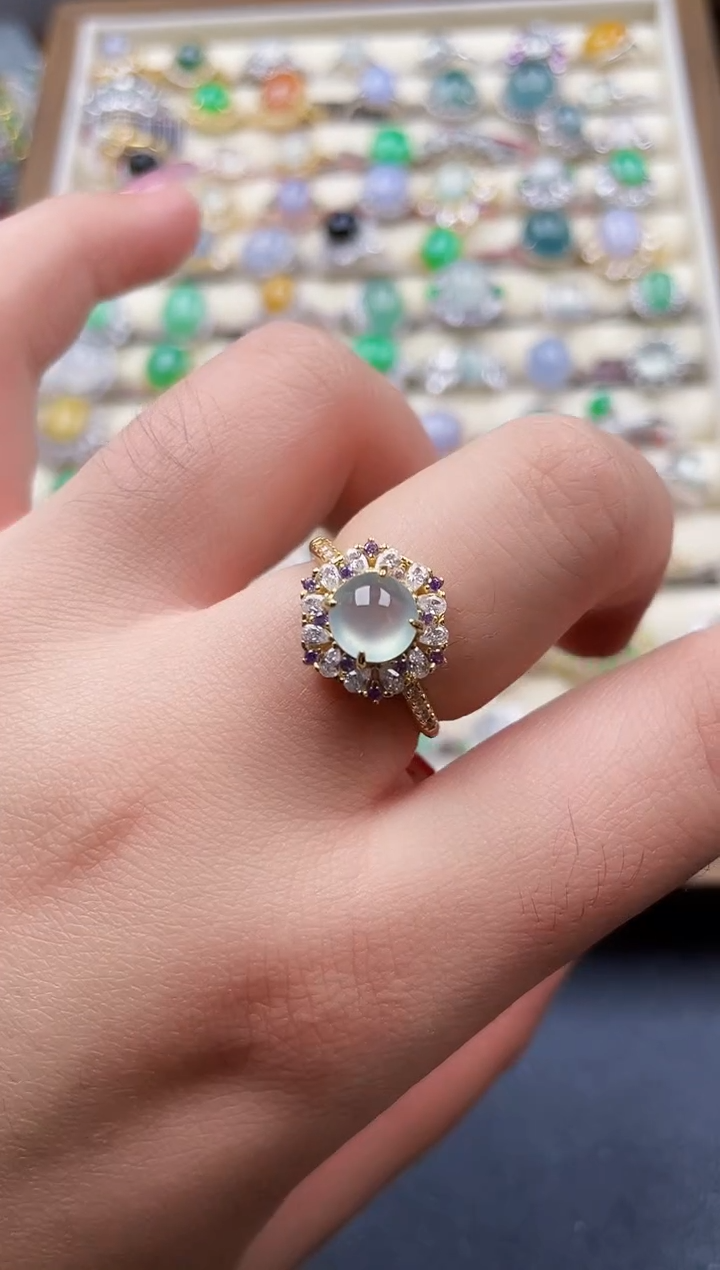 银S925镶嵌戒指翡翠147