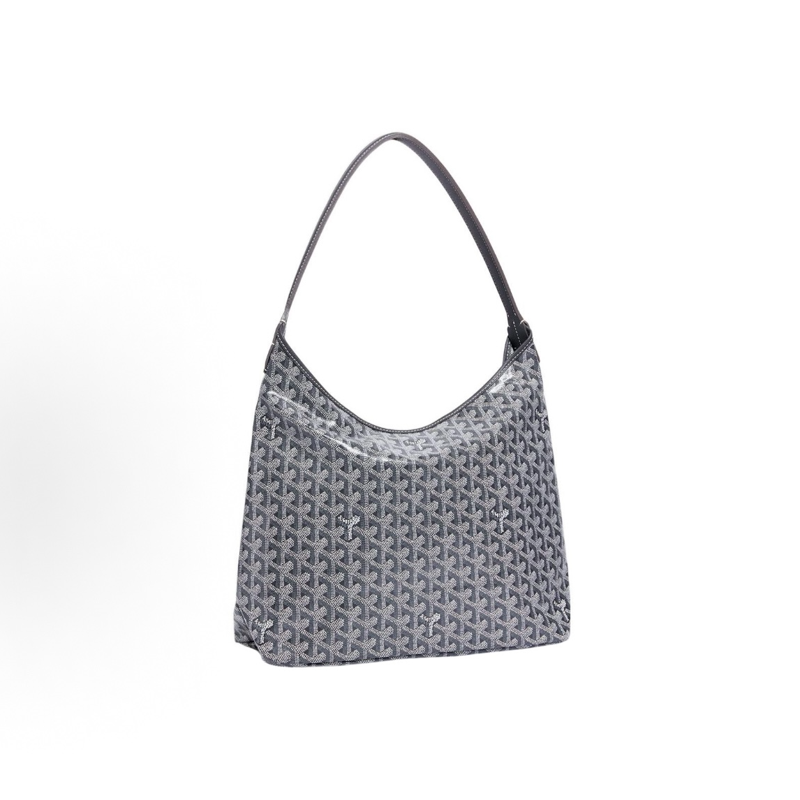 99新 Goyard Bohème Hobo Y帆布拼牛皮腋下包子母包
