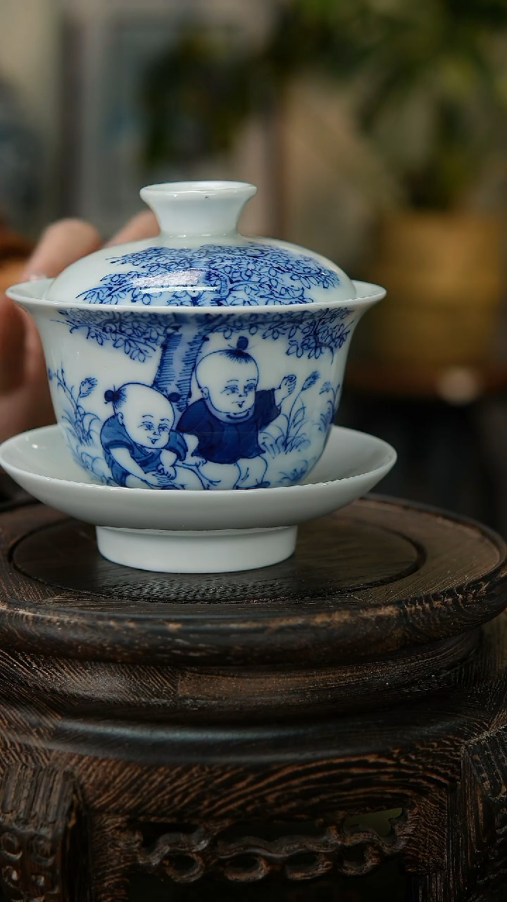 【闪购商品】170国企好瓷推荐官童子三才盖碗