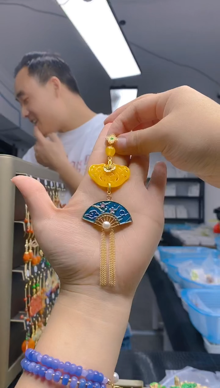 【闪购商品】翡翠耳饰合金0266翡翠压襟