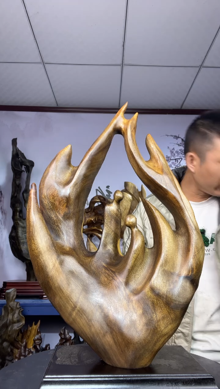 金丝楠木雕款天*金丝楠木工艺品摆件