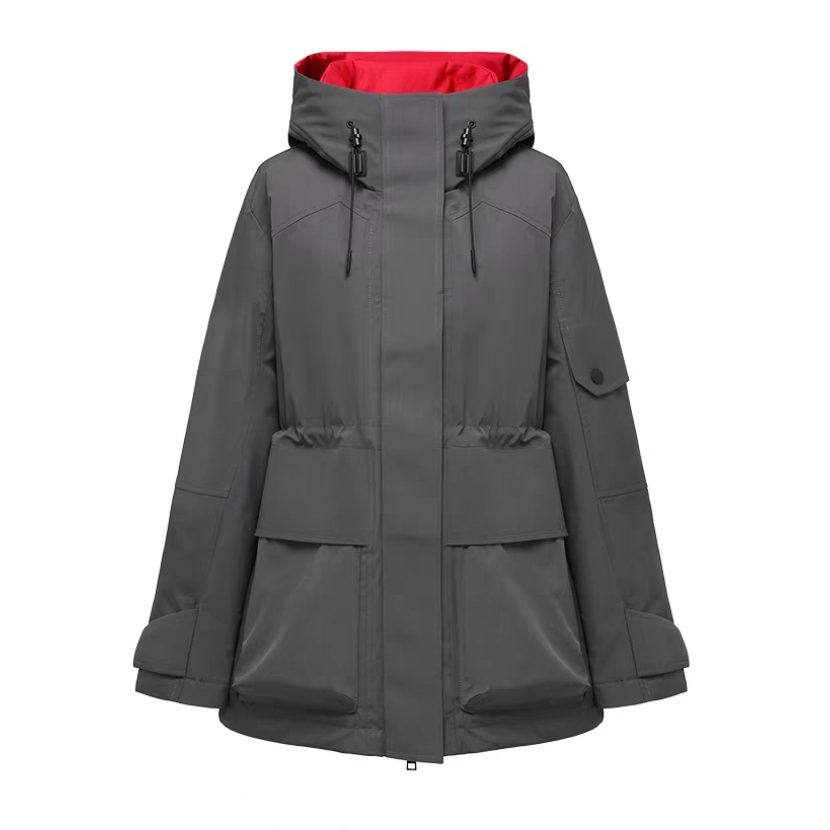 【雅】25年冬季新款设计感中长款冲锋连帽派克羽绒服