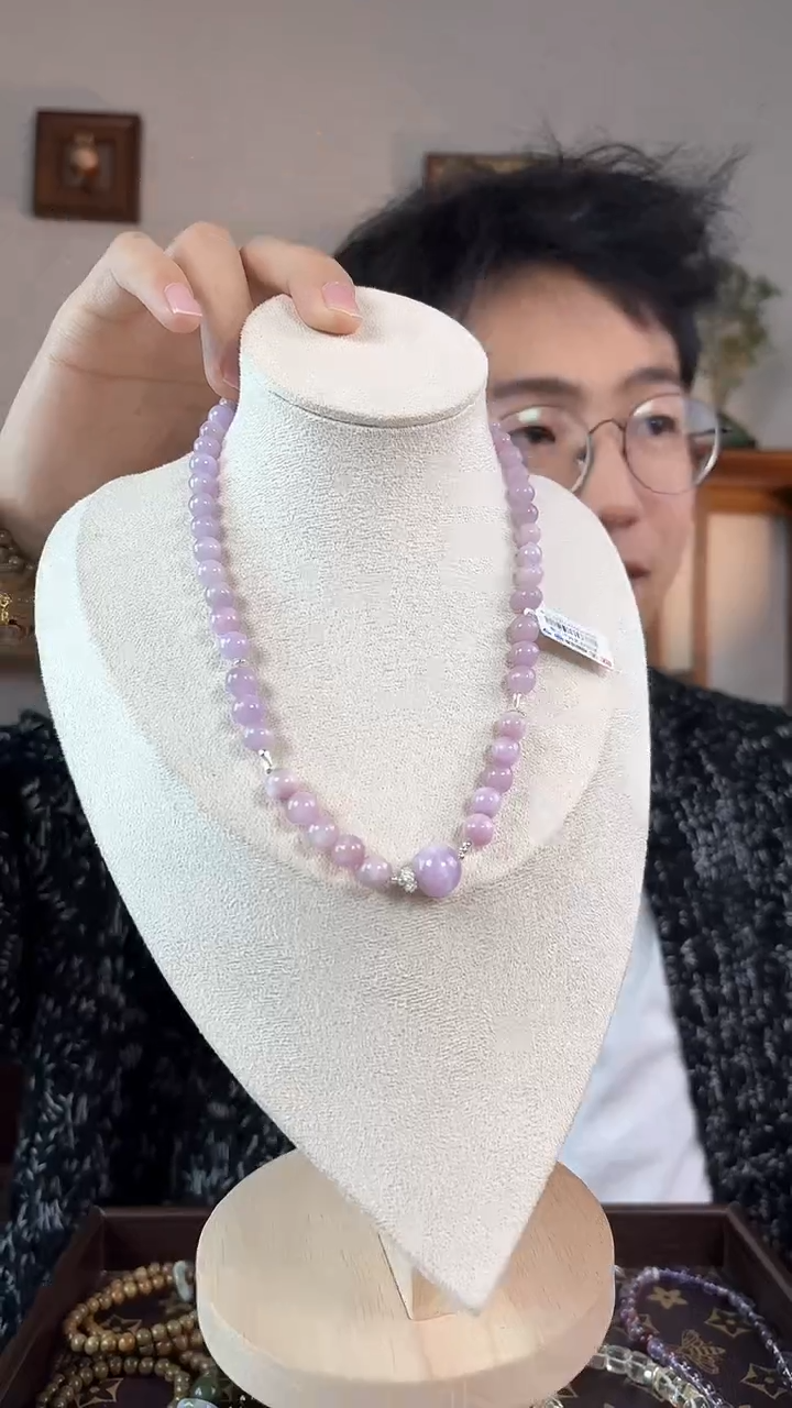 【闪购商品】锂辉石项链银S925镶嵌紫锂辉项链