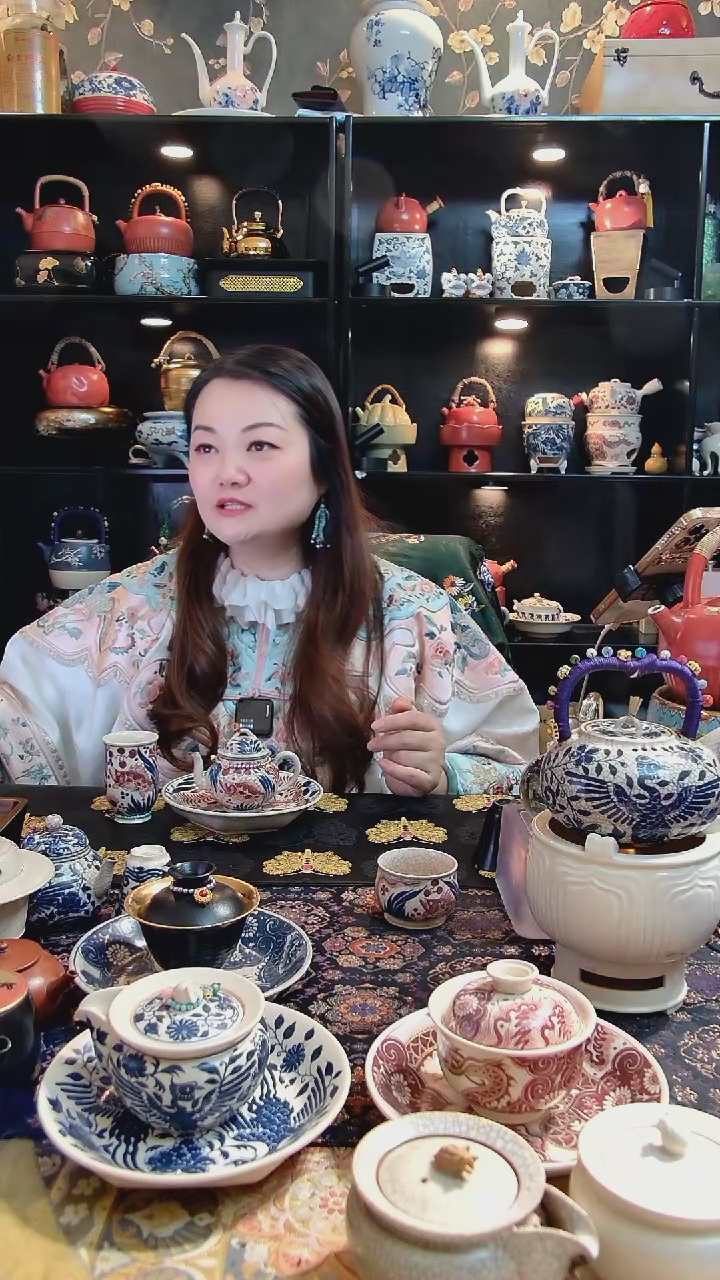 【闪购商品】茶具釉里红鱼套装手绘