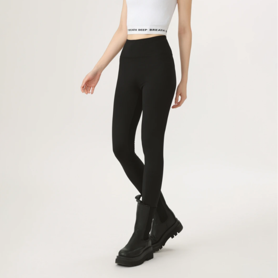 AMASS/阿玛施秋冬新款气质加绒鲨鱼裤瑜伽弹力中腰束脚裤510040