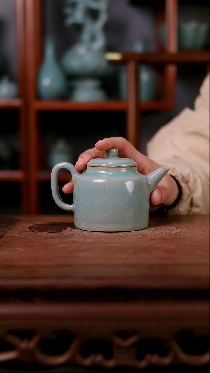 壶陶青霁汝窑仿古釉  打这个微微瑕