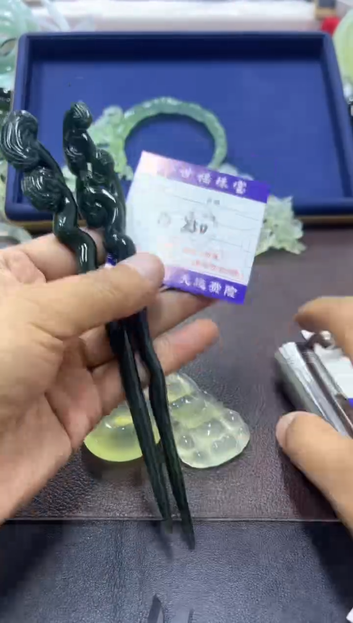未镶嵌蛇纹石玉发饰111随机发一个