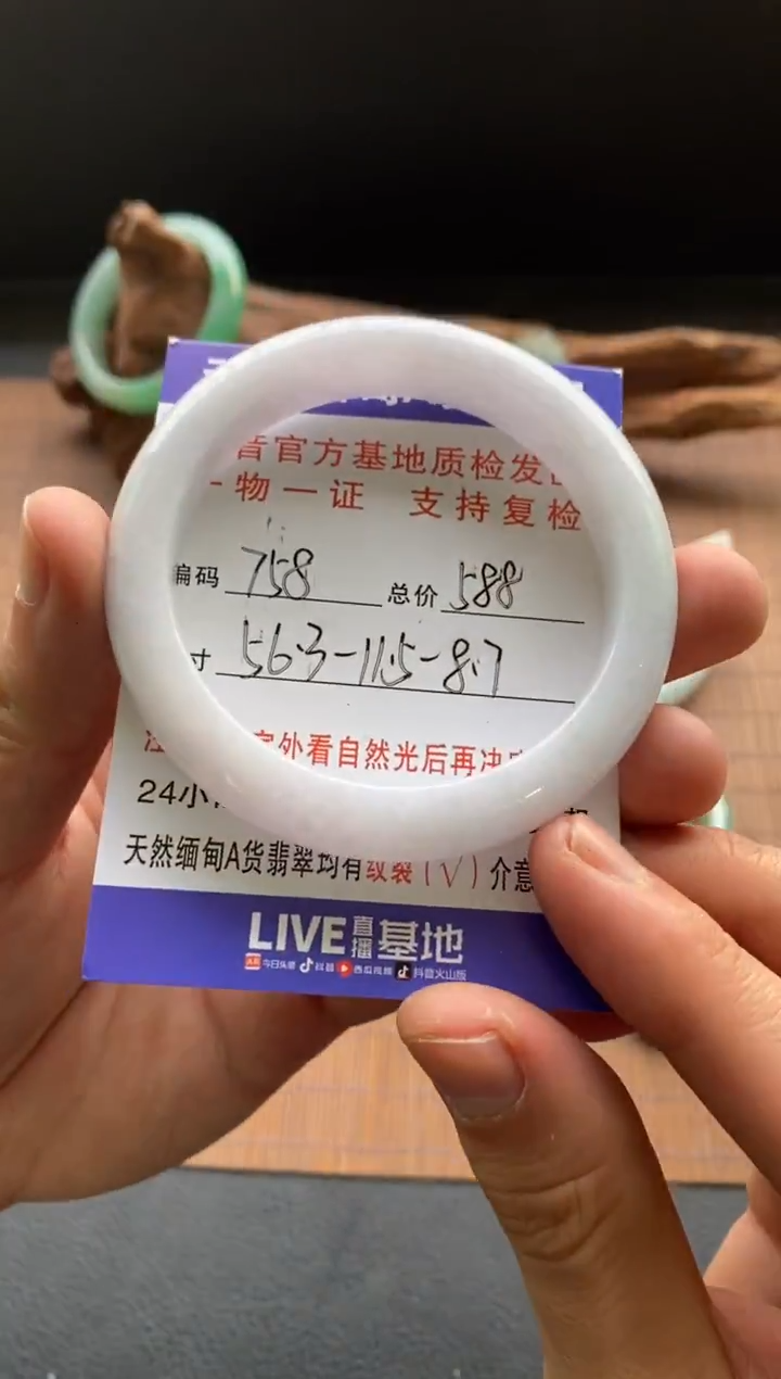 未镶嵌手镯翡翠圈口56.3编号758