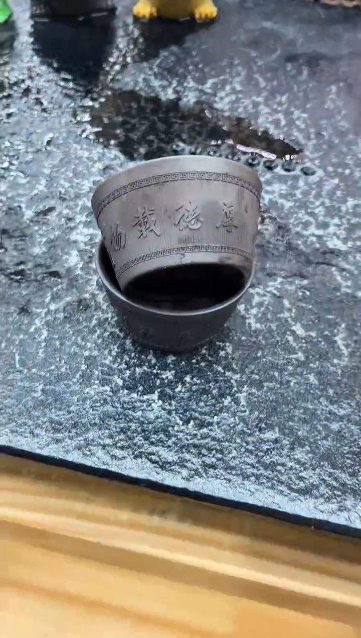 茶杯紫砂柱础杯一对（2个）