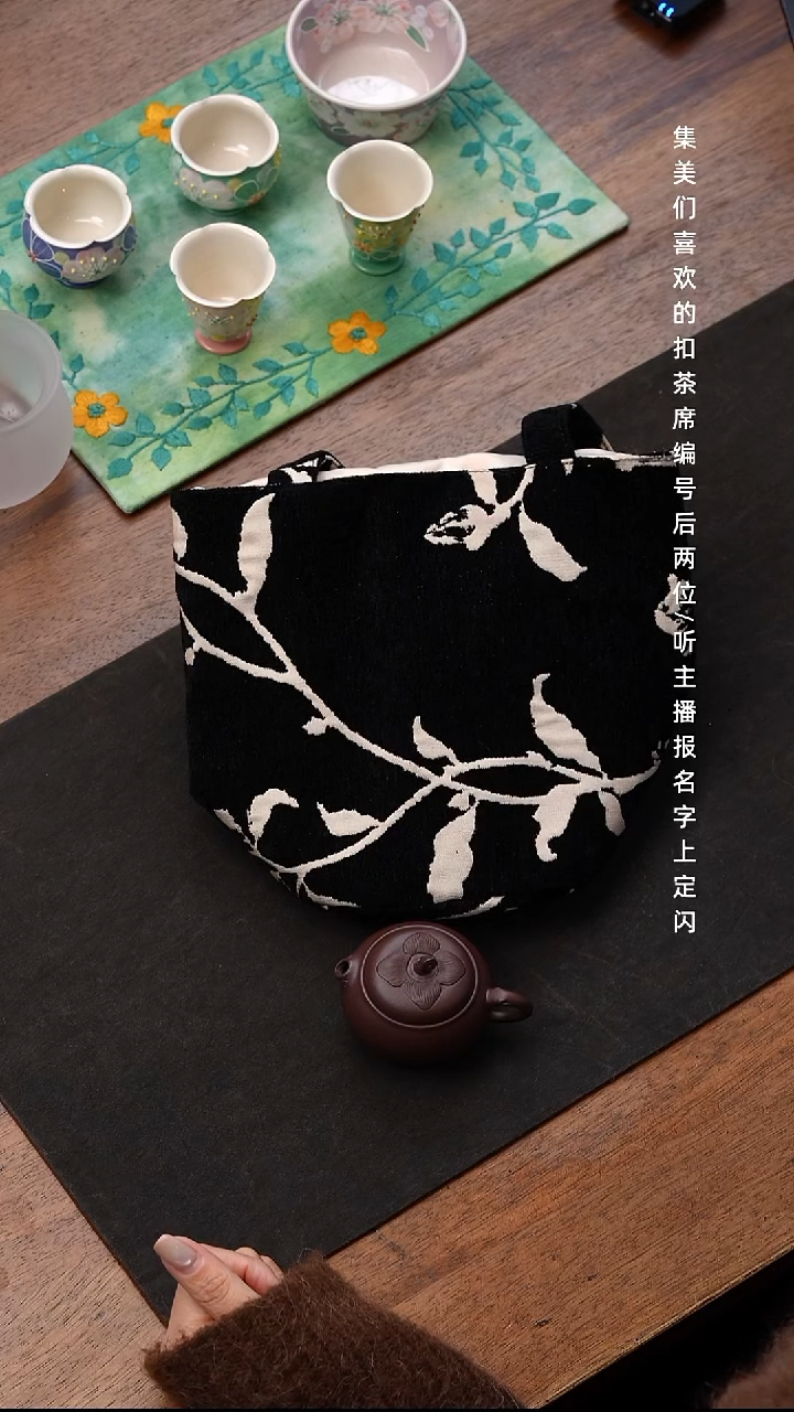 无纺布黑绒水桶包 