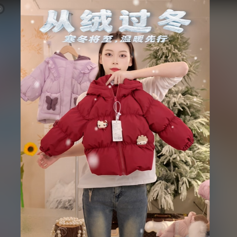MOMOCO冬季新款女童韩版百搭潮流可爱儿童羽绒服77820102001