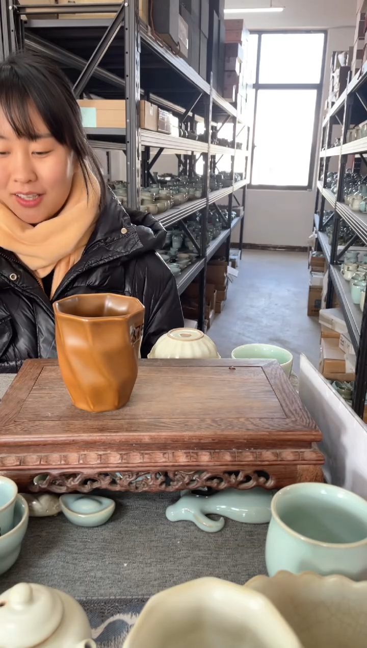 【闪购商品】其他微瑕金沙釉水立方杯（不带把）