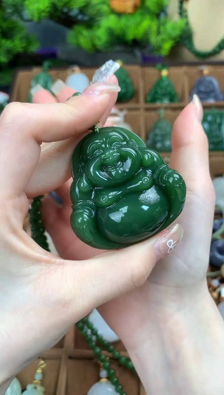 【闪购商品】和田玉颈饰18K金镶嵌吊坠50mm