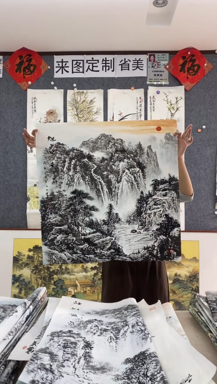 国画福利！沈泳江手绘 四尺斗方68*68cm