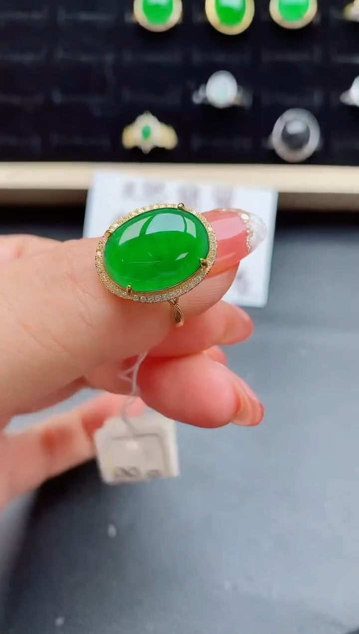 【闪购商品】翡翠戒指银S925镶嵌508550