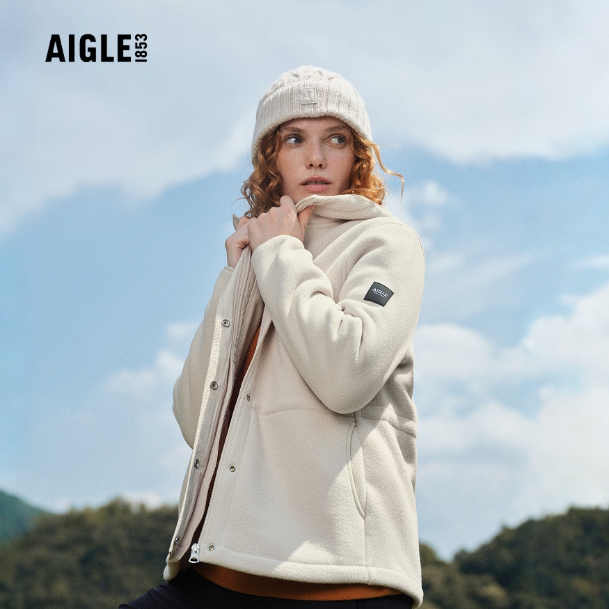 【李沁同款】AIGLE艾高25年秋冬新款户外保暖抓绒全拉链衣女BK49