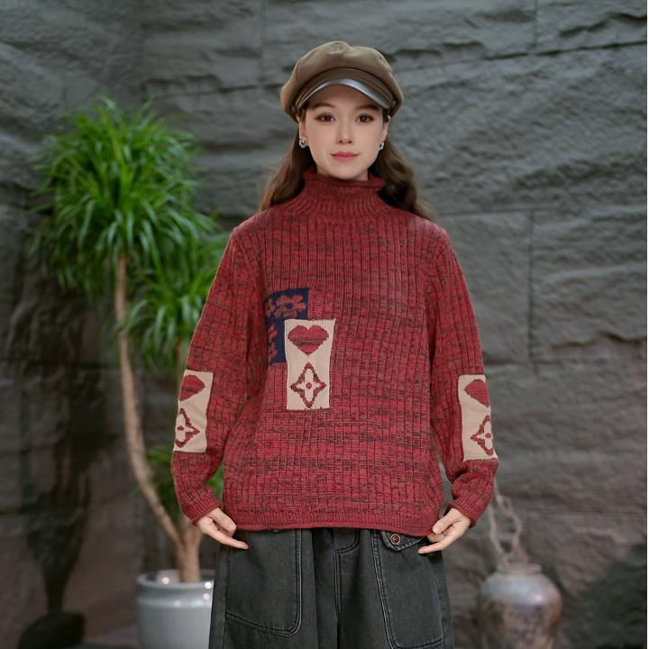 【半高领百搭针织衫】套头轻奢老钱风休闲高级感宽松针织衫