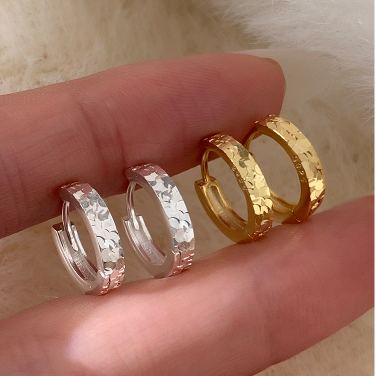 925银耳饰 S925纯银碎冰冰耳扣女气质轻奢高级时尚百搭耳环设计感