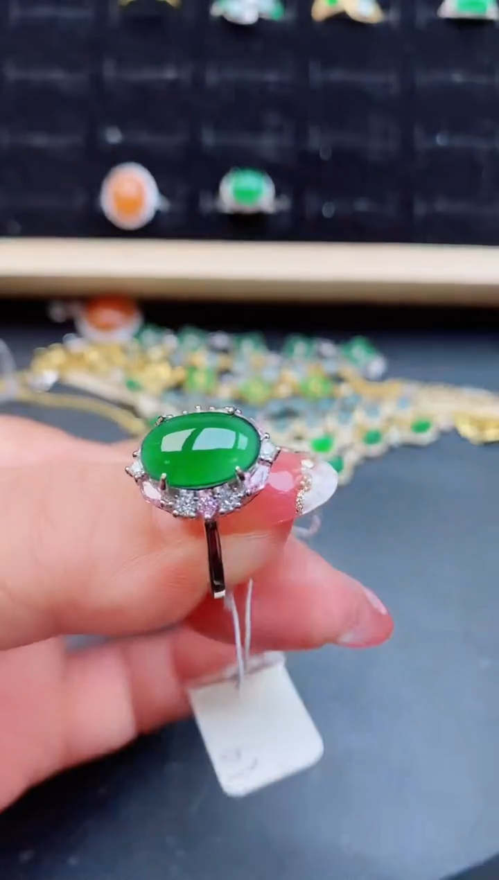 【闪购商品】翡翠戒指银S925镶嵌12121