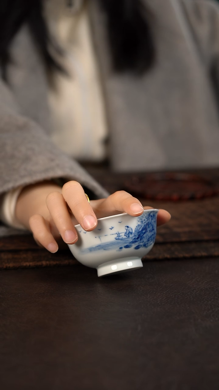 【闪购商品】杯669号HLX陶瓷山水茶碗杯