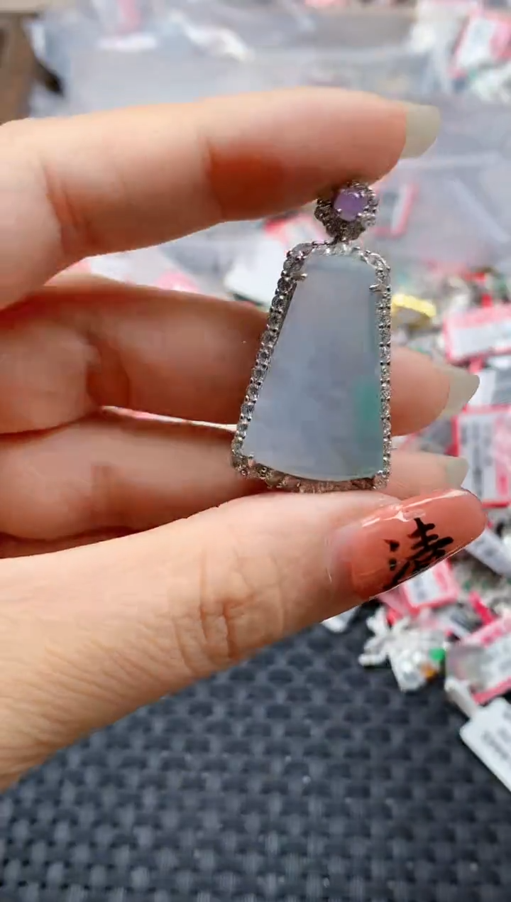 银S925镶嵌戒指翡翠天然A货缅甸翡翠