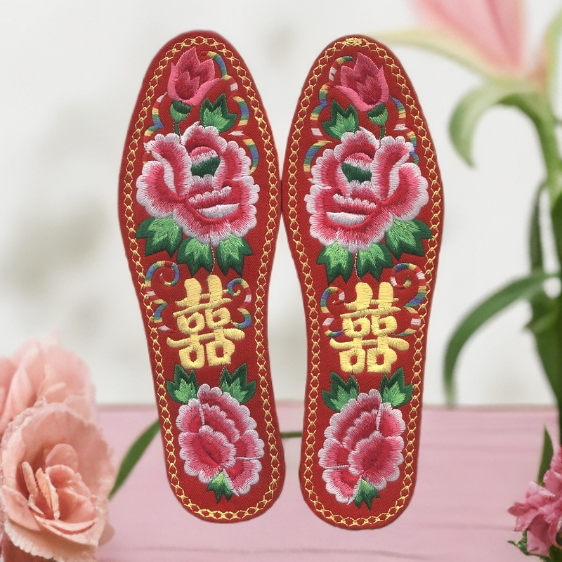 精美绣花鞋垫，刺绣工艺品