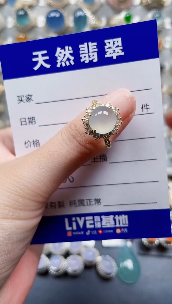 银S925镶嵌戒指翡翠100