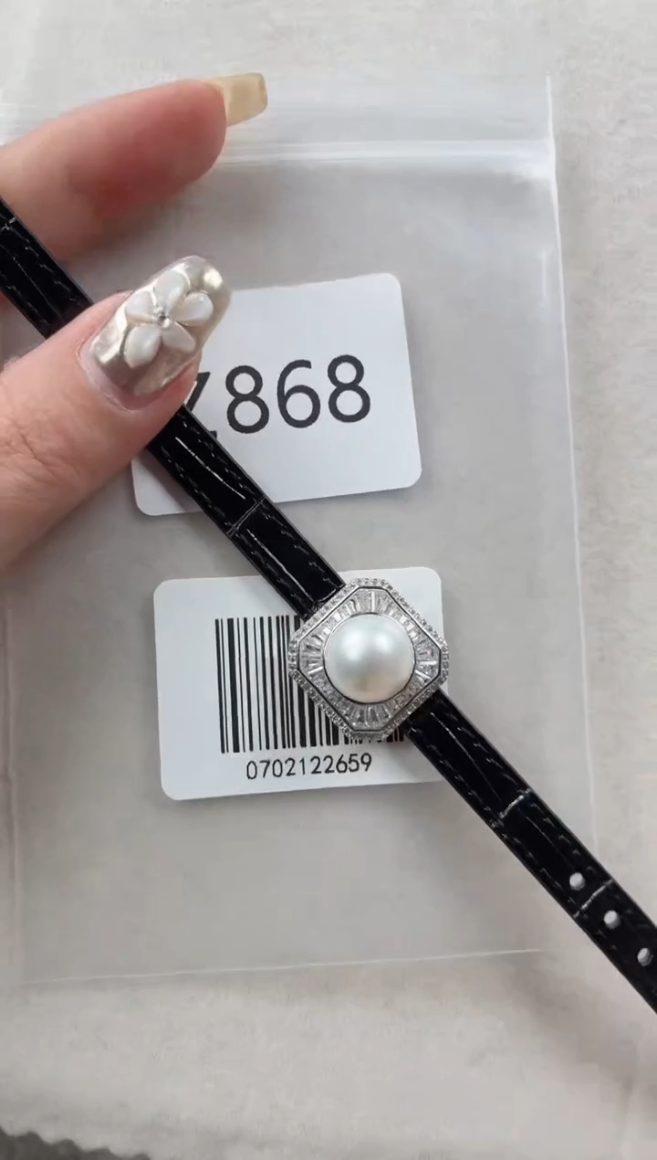银S925镶嵌手表海水珍珠Z868