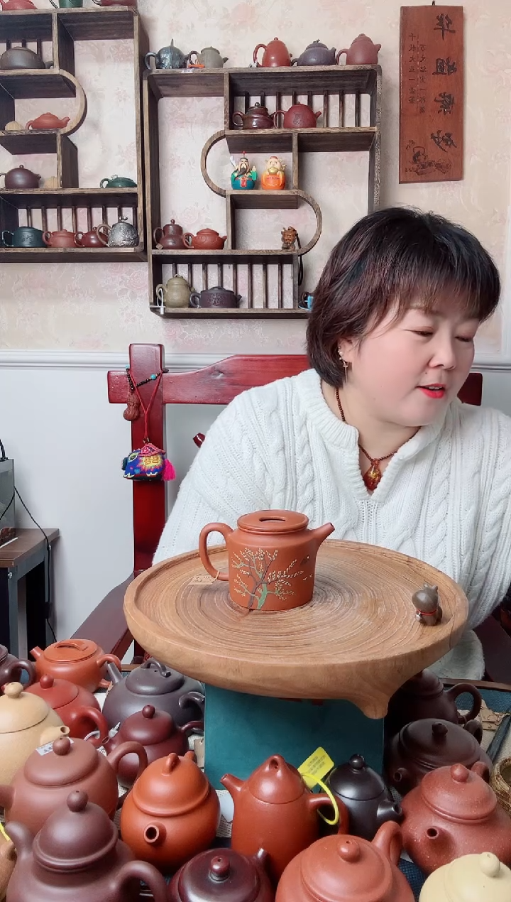 茶壶紫砂自**子洋桶   200CC  鱼籽朱泥 