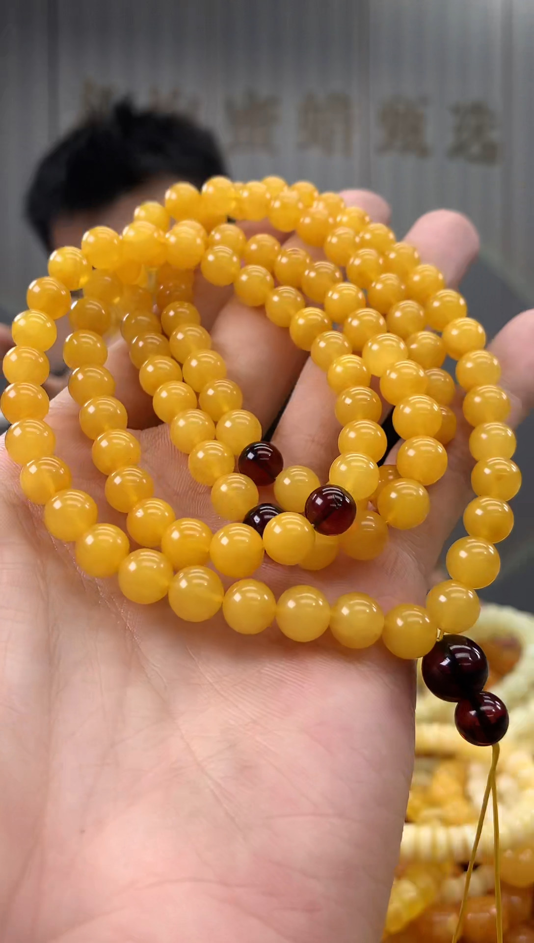 未镶嵌蜜蜡裸石手串