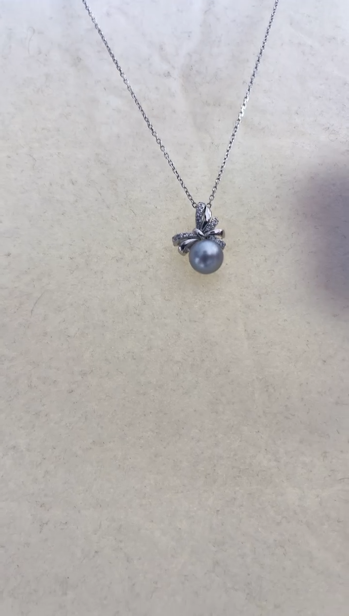 【闪购商品】海水珍珠项链银S925镶嵌海水真多麻珍珠吊坠