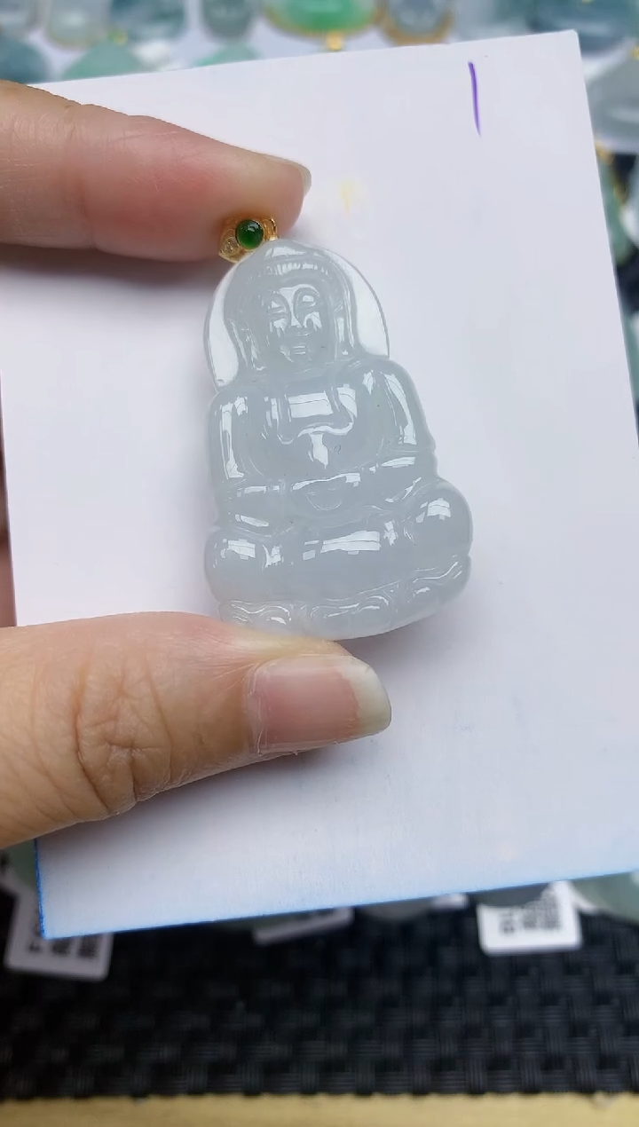 翡翠银S925镶嵌颈饰天然A货翡翠 7