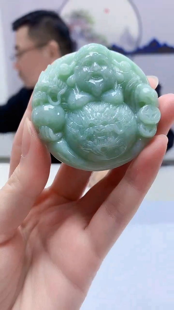 【闪购商品】定制翡翠未镶嵌5152zm-毛货挂件179财神