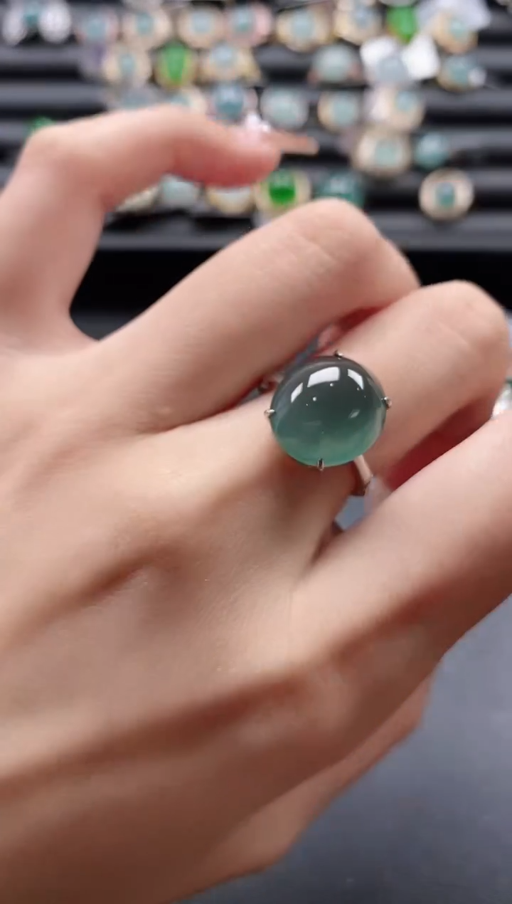 【闪购商品】翡翠戒指银S925镶嵌51151