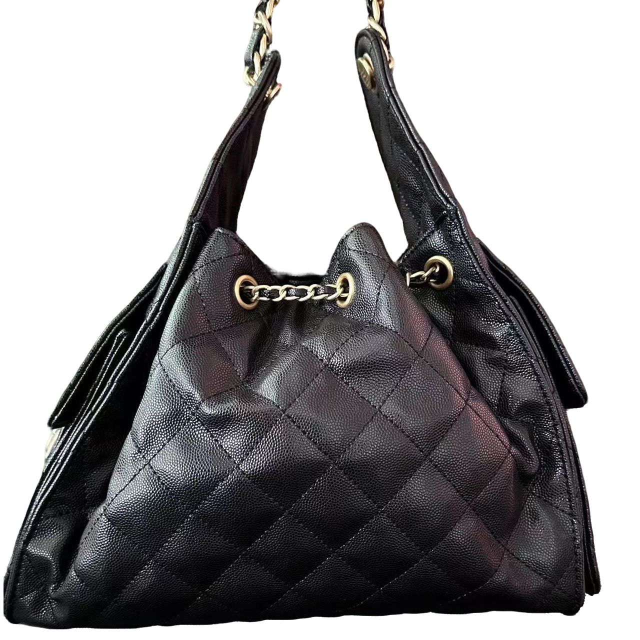 LQ-25新款【大女主小香风】黑色菱格25cm-0616