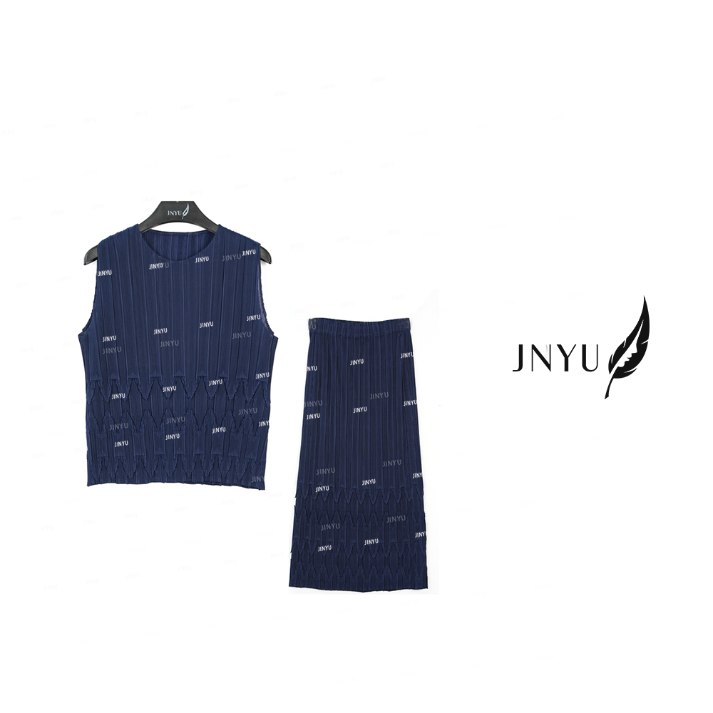 【JNYU】2025早春新款褶皱气质修身显瘦套装JYZSJ25215zsj--1084C