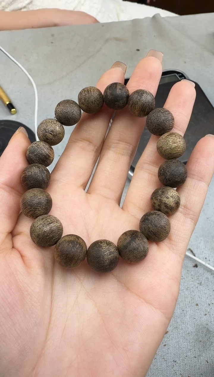 沉香手串1315沉香老料圆珠单圈多样性发一