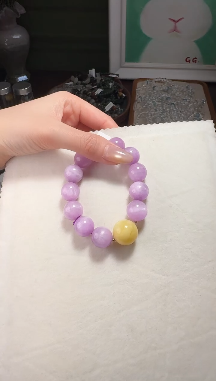 【闪购商品】水晶手串未镶嵌紫锂辉蜜蜡手串