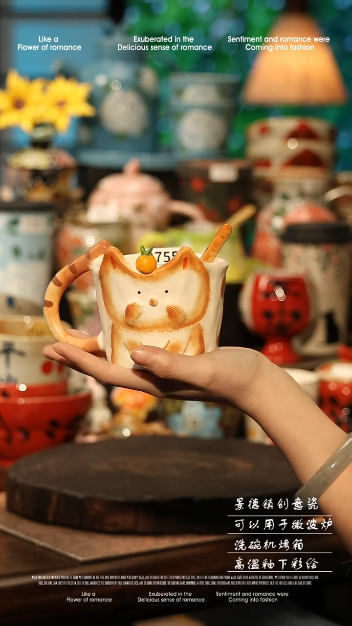 陶瓷景德镇高温釉下彩手工手绘款式@A0755@