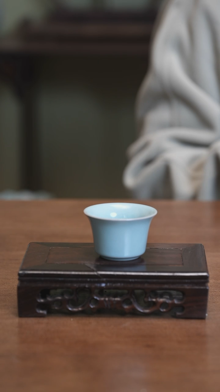 【闪购商品】Y宝丰宋官窑原产地汝瓷小马蹄杯