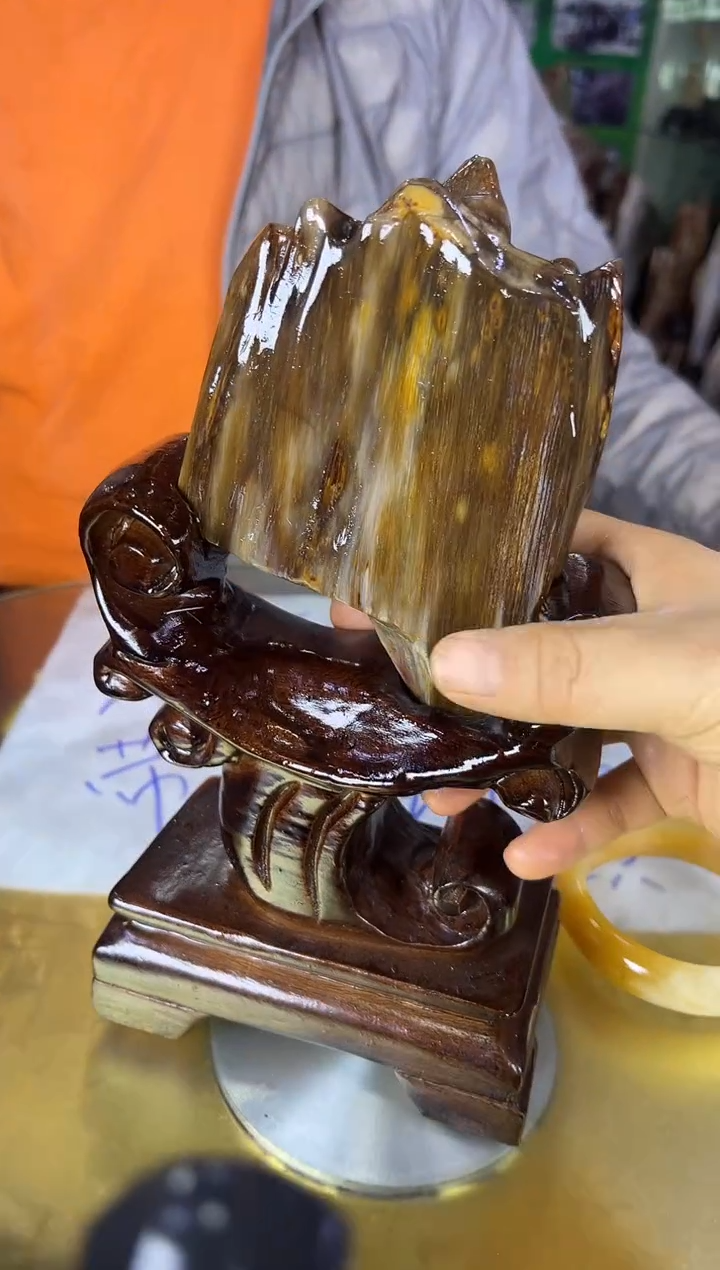 未镶嵌珠宝奇石硅化玉缅甸天然树化玉精品居家摆件