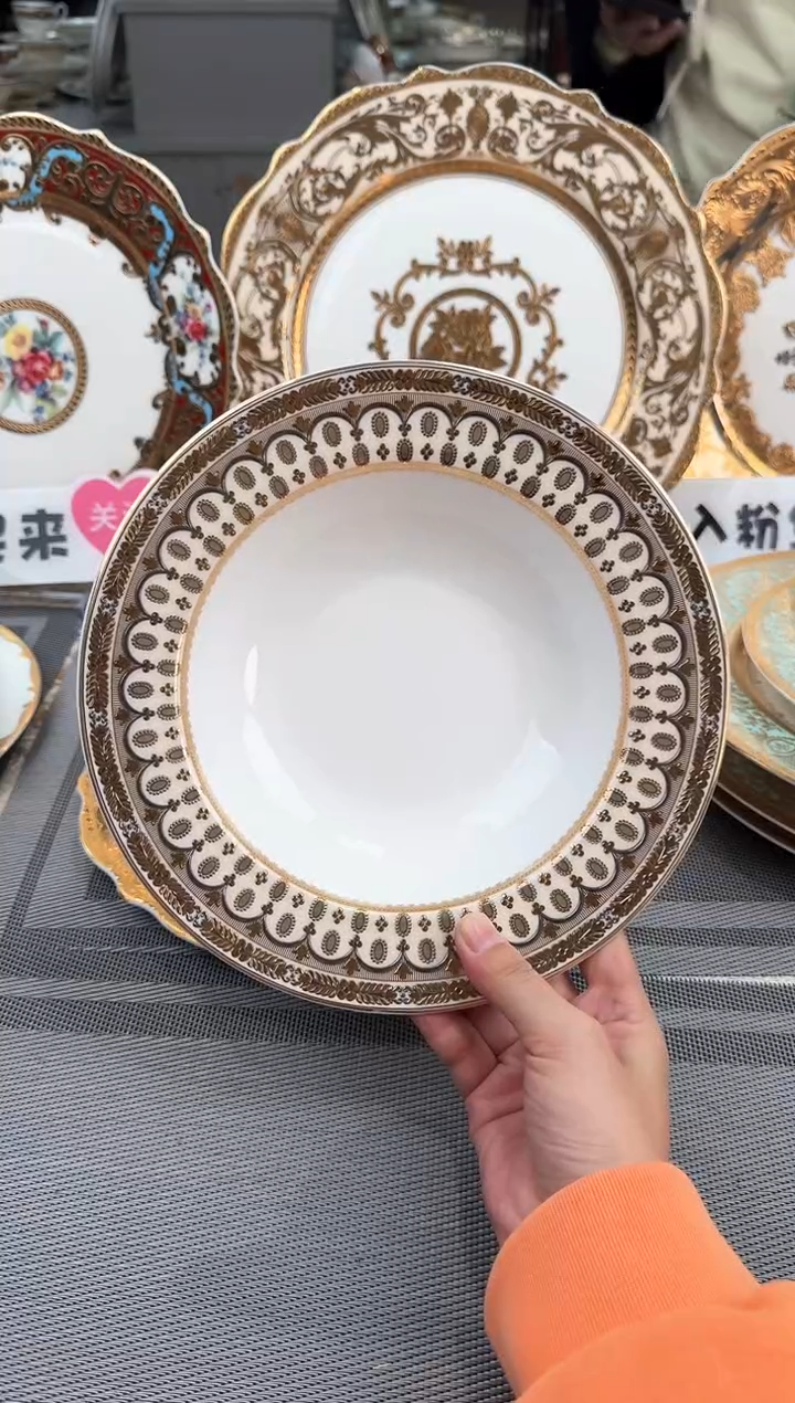 【闪购商品】瓷片8.5寸草帽盘2个  春节活动福利价
