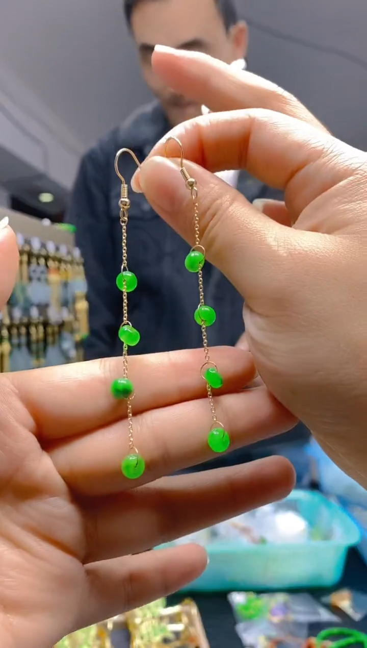 【闪购商品】翡翠耳饰合金0238翡翠耳钩