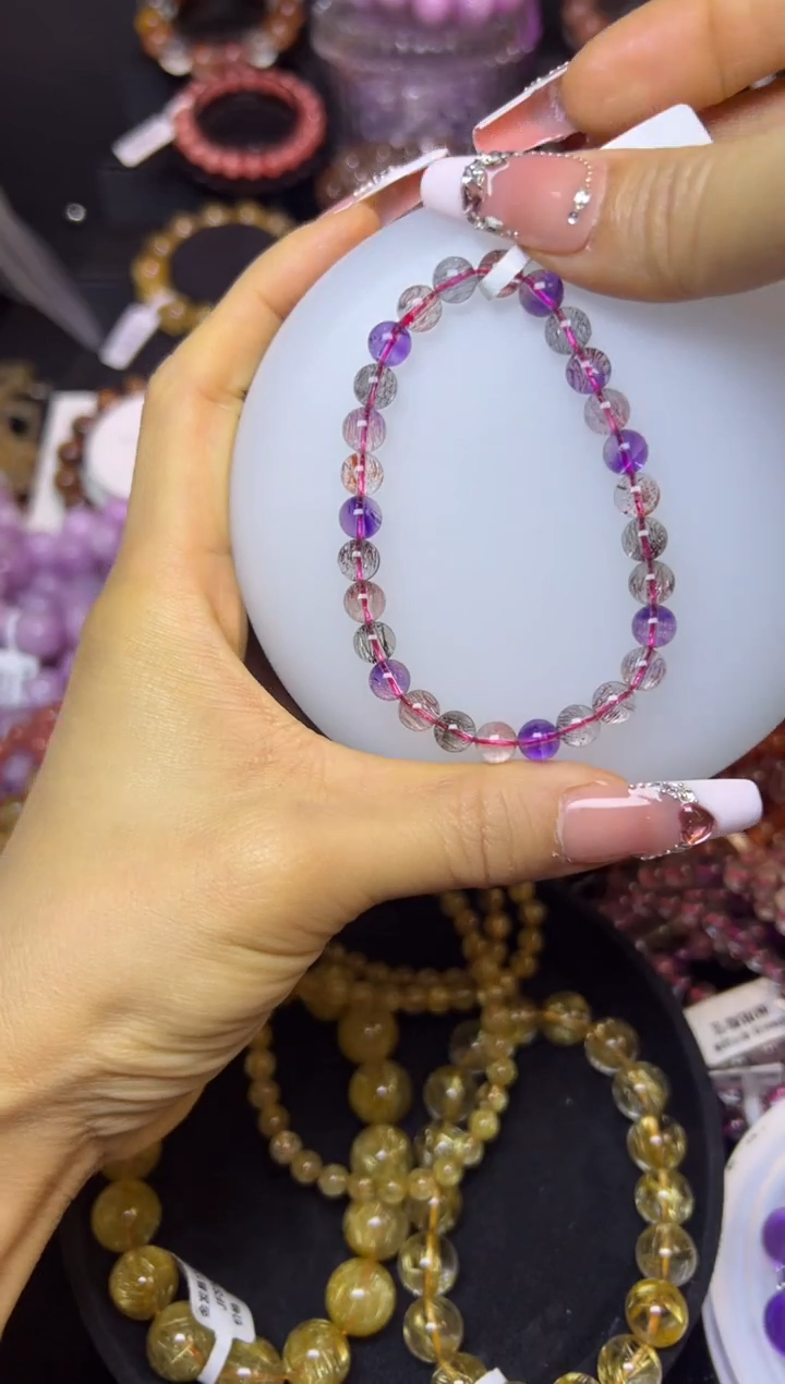 未镶嵌手串水晶紫超七6.5mm