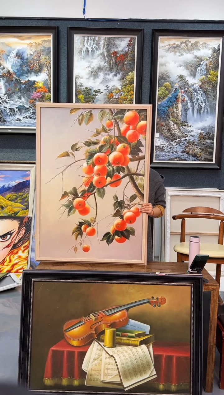 【闪购商品】油画92号 70*100 柿子-手绘油画