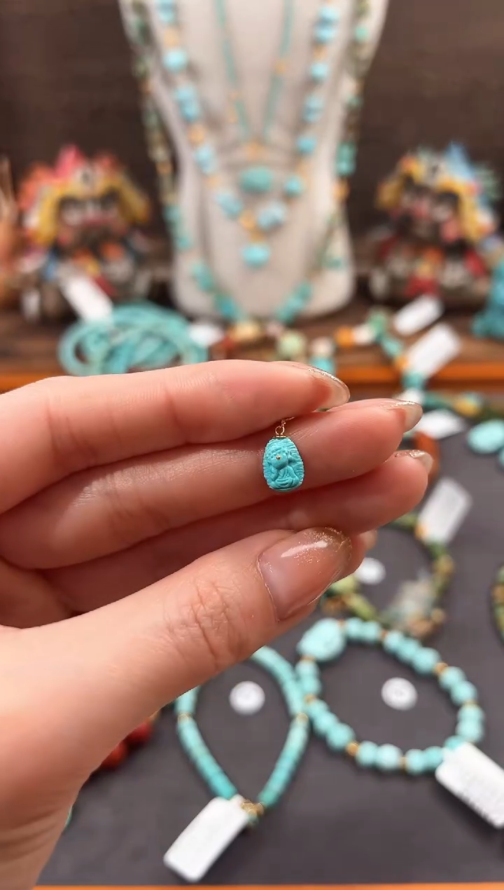 【闪购商品】绿松石提溜18K金镶嵌绿松石提溜